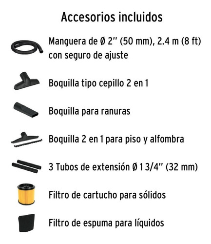 Aspiradora industrial Truper ASP-5X 5 galones (19L) acero inoxidable y negra 127V 60Hz