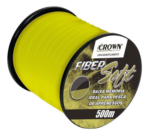 Linha Fiber Soft Monofilamento Amarelo 0,23mm 11lbs 500m