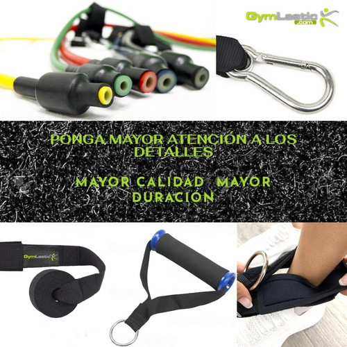 Imagen 4 de 4 de Bandas Elásticas Kit Teratubos Set X 6 Ejercicio Gym + Rueda
