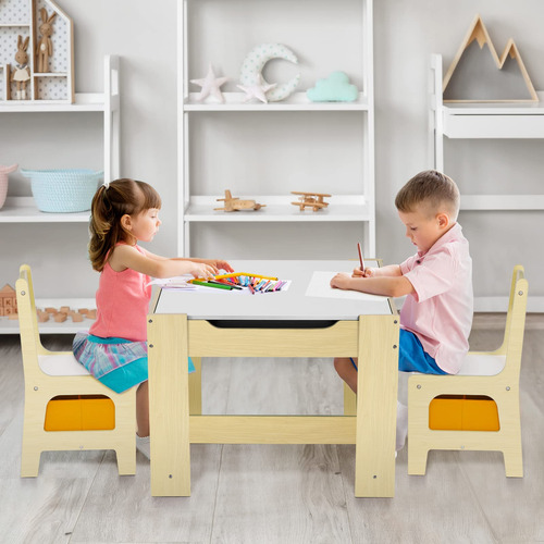 Juego De Mesa Y 2 Sillas Para Niños Mesa De Actividades Made