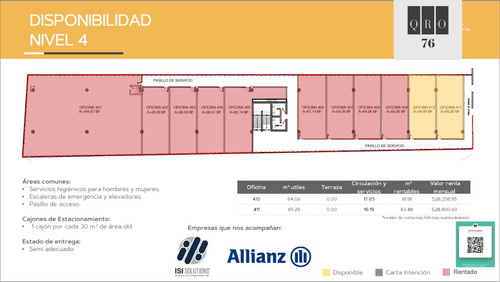 Renta Oficinas (61m2) Universidad, Av. 5 Febrero. Qro76 $28mil