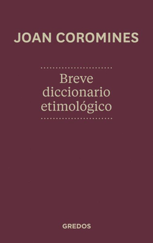 Libro Breve Diccionario Etimologico