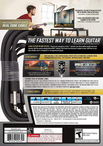 Ps4 Rocksmith 2014 Remastered / Incluye Real Tone Cable
