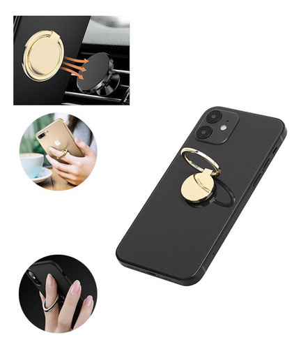 Telefone Celular Finger Ring Grip 360° Rotação Metal Phone
