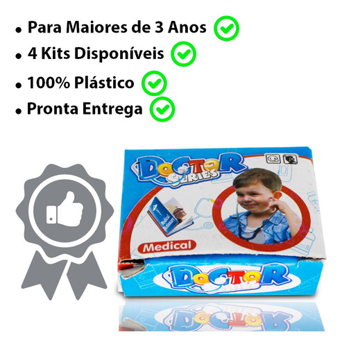 Imagem 3 de 7 de Brinquedo Kit Medico Infantil Frasco P/ Remedio Prato Medico