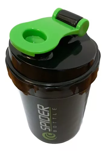 Vaso Deportivo Shaker Mezclador Proteínas Spider Negro Genérica Spider  Negro