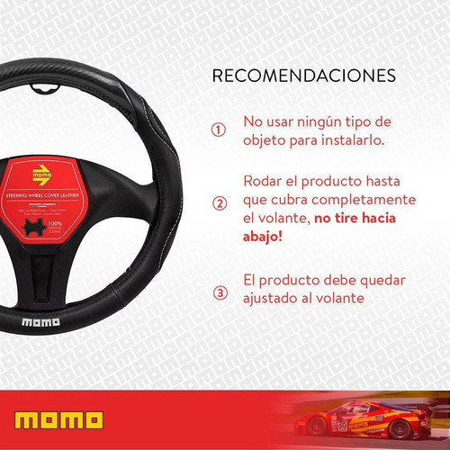 Imagen 6 de 10 de Funda Para Volante Auto Momo Cuero