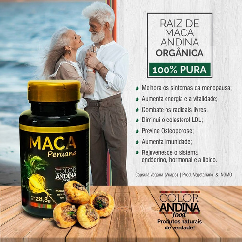 Imagem 3 de 5 de Maca Peruana Amarela Pura Dos Andes 60 Cápsulas Color Andina
