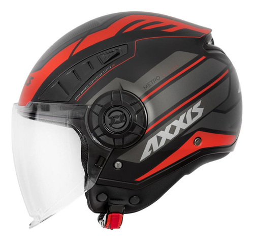 Capacete Masculino Axxis Aberto Metro Leisure Vermelho Moto