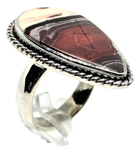 Anillo Plata 925 Con Bello Jasper T12