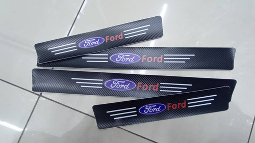 Cubre Socalo Pisaderas Pegatina Fibra Carbono Ford