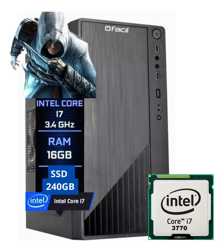 Pc Cpu Intel  I7 3770 Placa H61 1155 16gb Ssd 240gb