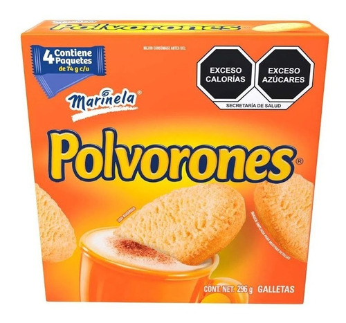 Polvorones Marinela 4 Paquetes De 4 Galletas C/u