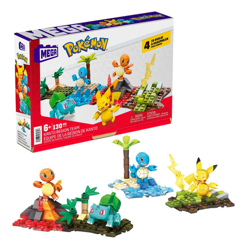 Figura De Construcción Mega Construx Pokémon Equipo Kanto