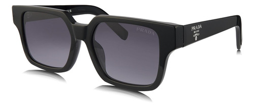 Prada Spr 03zs 1ab-06t Square Shape Black Silver (Usado)