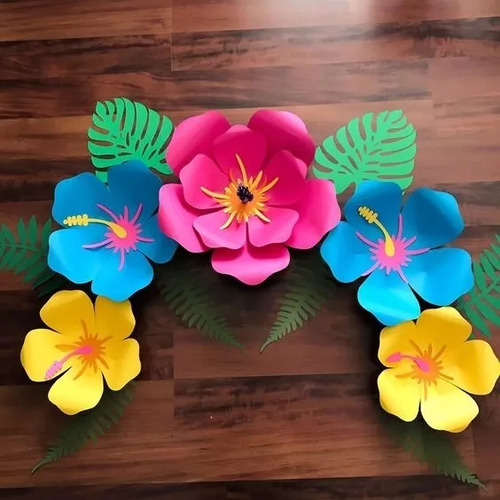 Flores Papel Sendo 4 D 35cm 4 D 30cm 4 D 20 Cm 20 Folhas