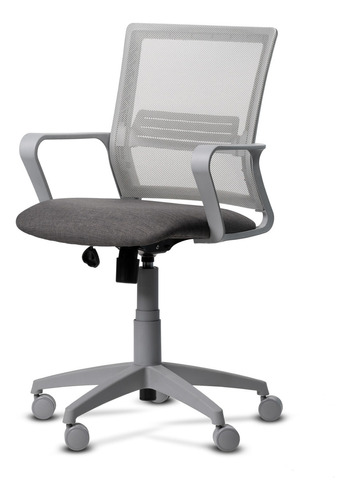 Silla Oficina Gris Link Grey Ergonomica Lumbar Pc Escritorio Rolic Giratoria Con Ruedas Soporte Lumbar Regulable Tapizada Con Ruedas