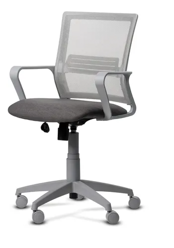 comprar Silla Oficina Gris Link Grey Ergonomica Lumbar Pc Escritorio Rolic Giratoria Con Ruedas Soporte Lumbar Regulable Tapizada Con Ruedas