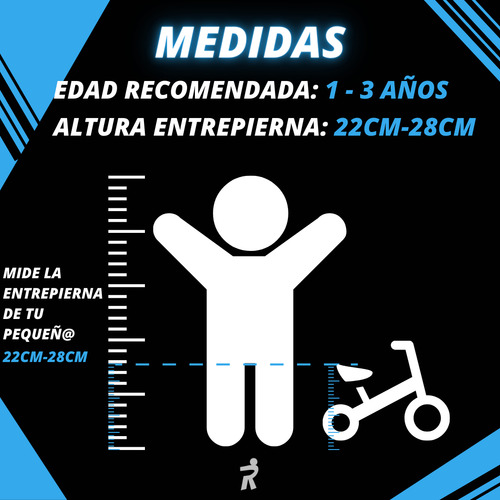 Rideez C Bicicleta De Equilibrio Entrenadora Bici de Balance Sin Pedal Bike Baby Bebe Niño Niña Chico 2 años Color Azul Acero