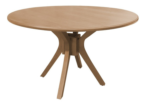 Imagem 1 de 2 de Mesa Atlanta Redonda 1,40m Em Mdf E Madeira Maciça De Tauari