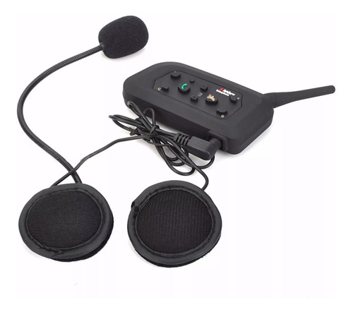 Imagen 2 de 5 de Intercomunicador Casco Moto Bluetooth Manos V6 Riders 1200mt