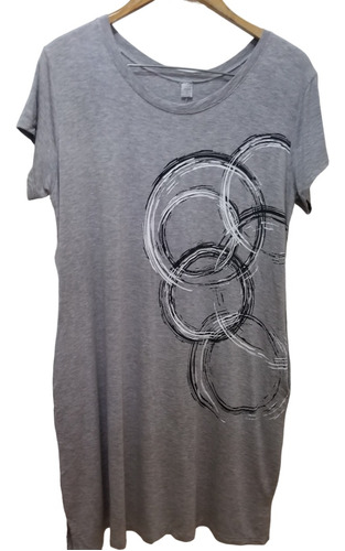 Vestido - Remera - Remeron - Semi Largo Gris L