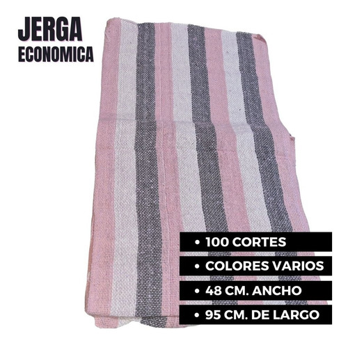 Jerga Cortada Y Ribeteada De 48 Cm Por 95 Cm Varios Colores 