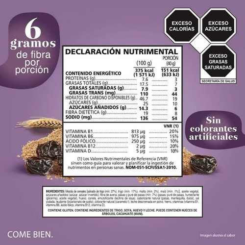 Barras Kellogg's All Bran Con Pasas 6 Paquetes De 2 Barras