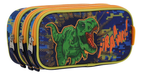 Lapicera Estuche Escolar Chenson Dinosaurio T-rex Korav
