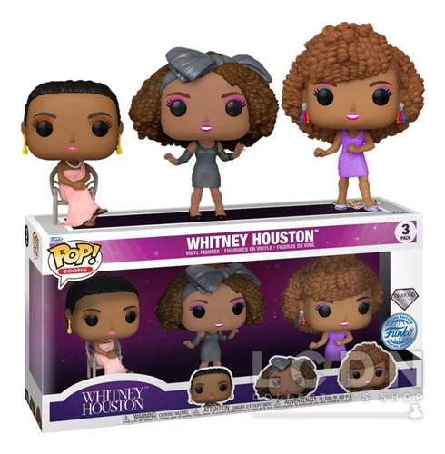 Funko Pop Icons Whitney Houston Diamond Collection 3 Pack