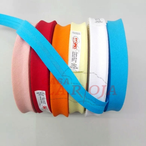 Imagen 1 de 4 de Cinta Al Bies Dorsa 20mm Rollo 25mts X 2 Rollos ¡52 Colores!