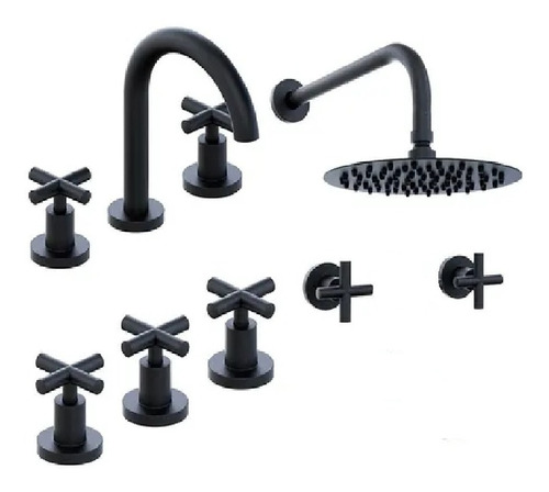 Combo Grif Hidromet Sun Cruz Black Lav Mes Bidet Ducha Ahora