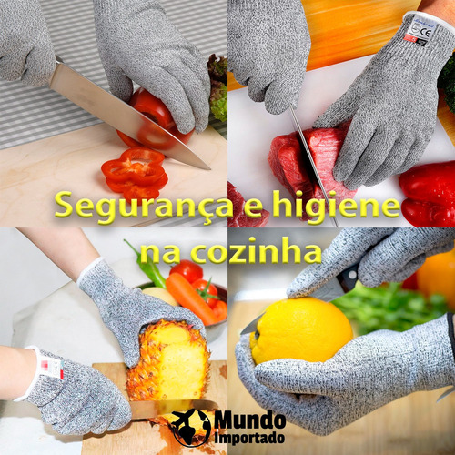 Par Luva Anti Corte Resistente Profissional Multiuso Premium