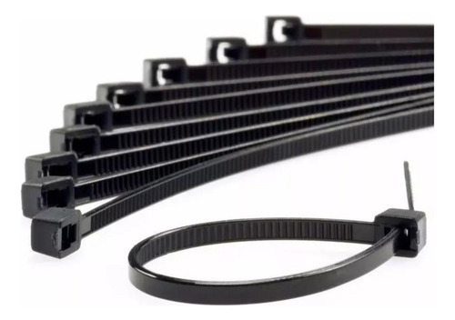 Kit De 100 Bridas De Nailon De 5 Mm X 300 Mm, Color Negro