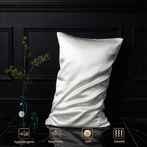 Funda De Almohada De Seda 100% Natural, 50 Cm X 75 Cm
