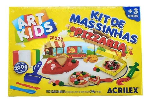 Kit Massinha Modelar Acrilex Pizzaria 200g Soft Infantil Colorido