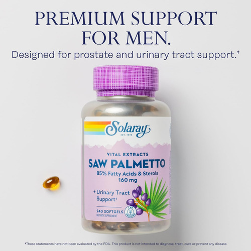 Solaray Extracto Saw Palmetto 240 Cápsulas Salud Prostática