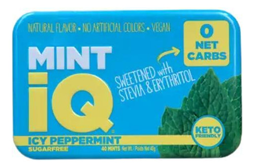 Bala Mint Iq Icy Peppermint Mints Vegana Big Sky Lata 40g