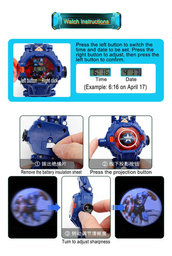 Reloj Spiderman Hulk Ironman Convertible Robot Proyeccion