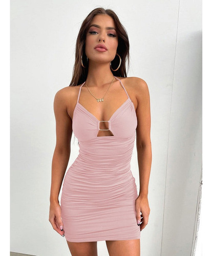Vestido De Mujer Sexy Tirantes Bolsa Corbata Falda Cadera