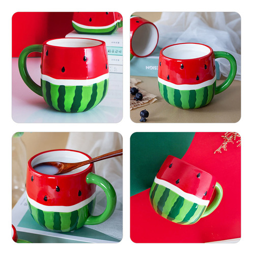 Taza De Café De Cerámica Con Forma De Sandía Con Dibujos Ani