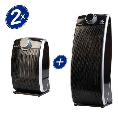 Pack Termoventilador Curve Black + Termovent Curve Tower Negro
