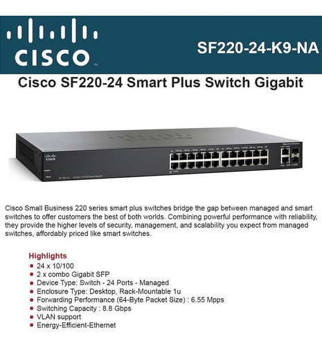 Switch Cisco SF220-24 Small Business