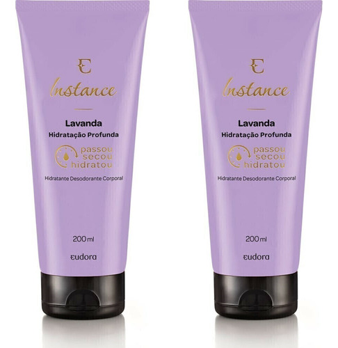  Kit 2 Loção Hidratante Corporal Instance Lavanda 200ml