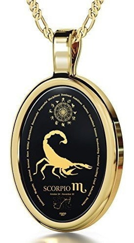 Collar De Escorpión De Oro Amarillo De 14 K Del Zodiaco