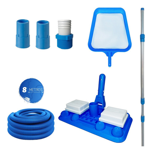 Kit Limpeza Piscina Aspirador 8 Esfera Sodramar + Mangueira