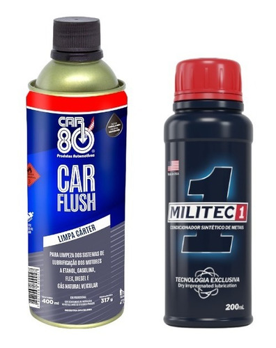Kit Limpeza E Proteção Motor Militec1 & Carflush  