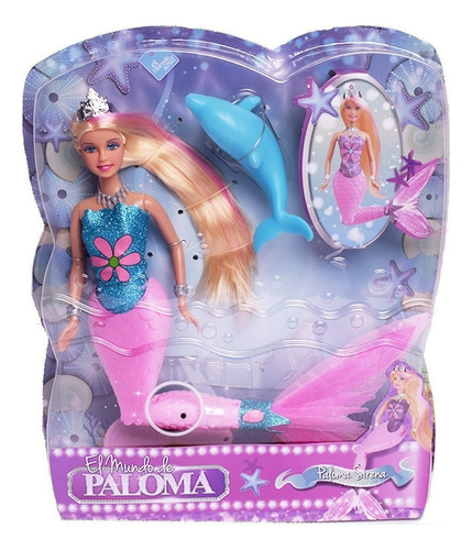 El Duende Azul Muñeca Paloma Sirena Con Luz 8243