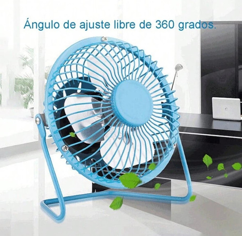 Ventilador De Escritorio Multicolor Metálico Usb 15 Cm 60 Multicolor/plata Plata Metalicas 4