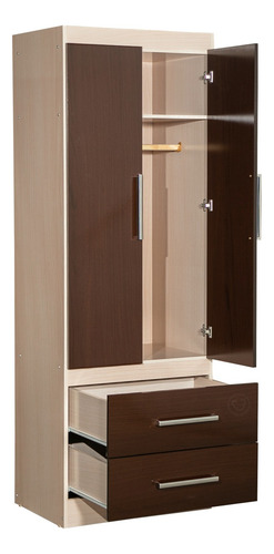 Placard Máximo Fortaleza 2p 2c Melamina 62.5 Cm Chocolate/maple